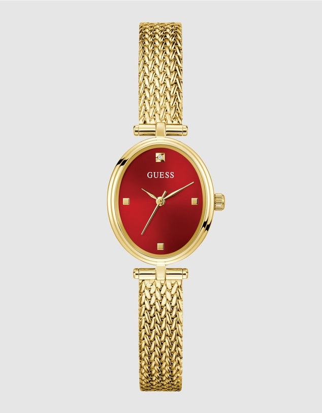 Guess Watch Ruby Red DL Gold Mesh