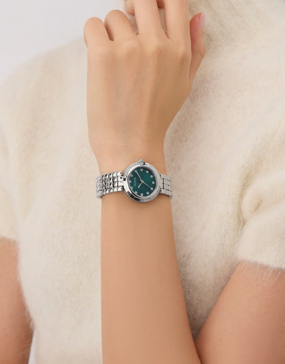 Guess Watch Clara Green DL Silver Bracelet