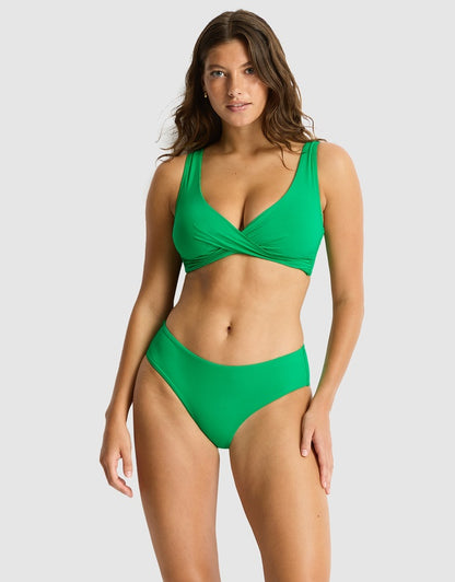 Sea Level Cross Front Multi Bra Top in Kelly Green