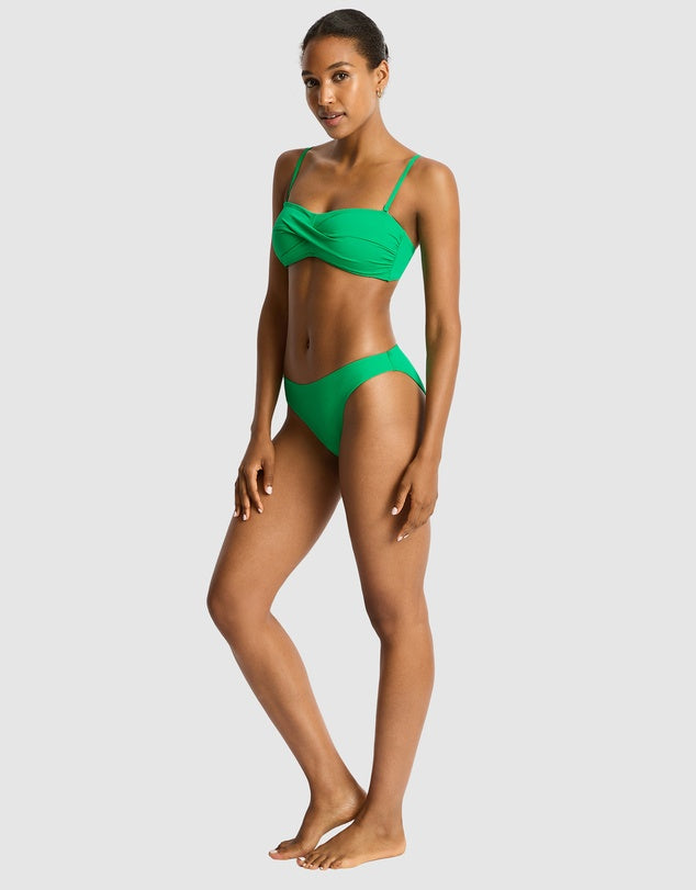 Sea Level Mid Bikini Pant in Kelly Green
