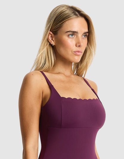 Sea Level Scalloped Square Neck One piece Swimsuit