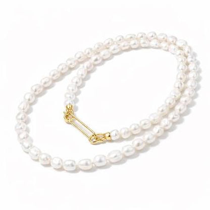 Me The Label Freshwater Pearl Link Necklace Gold