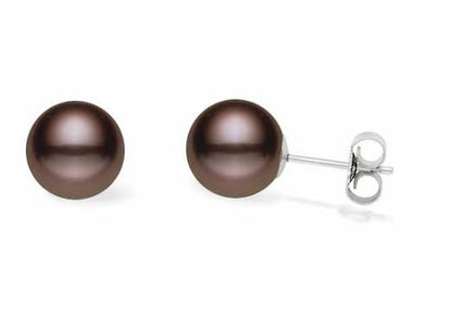 Stella+Gemma Oversized Pearl Earring in Snow White or Chocolate Brown