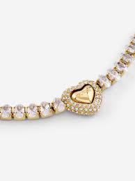 Guess Tennis Bracelet Gold Heart