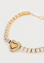 Guess Tennis Bracelet Gold Heart
