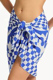 Sea Level Seascape Boarded Sarong