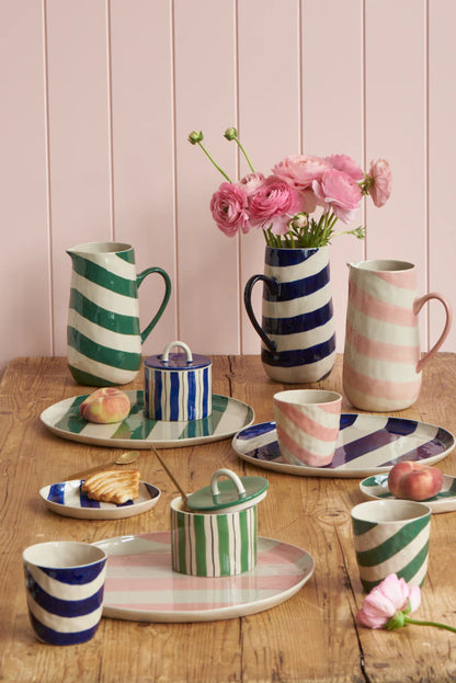 Jones & Co Cabana Stripe Green Jug