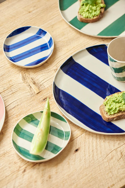 Jones & Co Cabana Platter Pate Green Stripe