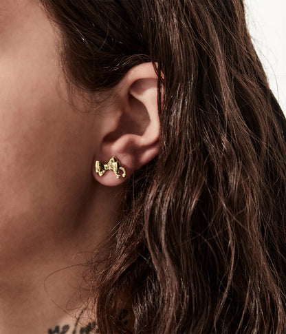 Stolen Girlfriend Club Pierced Bow Earrings in Silver or Gold