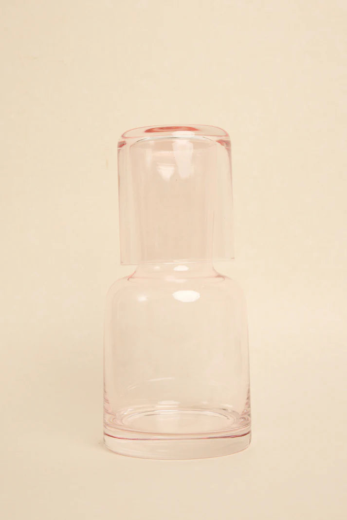 Willow & Mae Pink Carafe with Drinking Glass