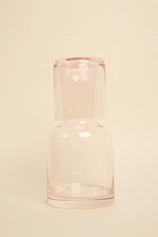 Willow & Mae Pink Carafe with Drinking Glass