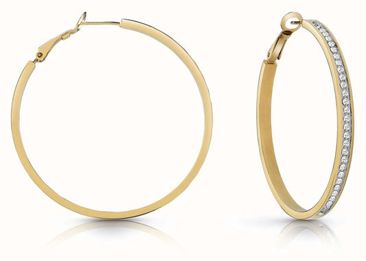 Guess 50 mm Front CZ Hoop Earrings