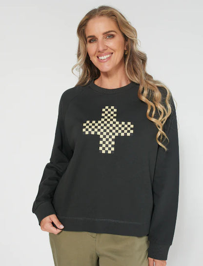 Stella+Gemma Nico Sweater Aged Checked Cross