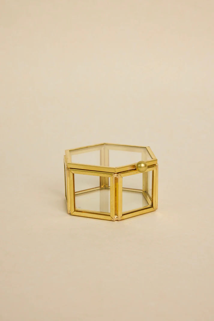 Flo & Frankie Glass Hexagon Jewellery Box