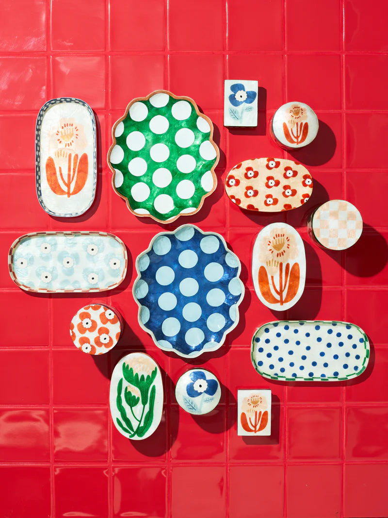 Jones & Co Paradis Scallop Tray Green