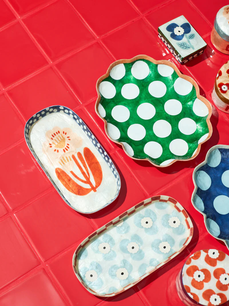 Jones & Co Paradis Scallop Tray Green