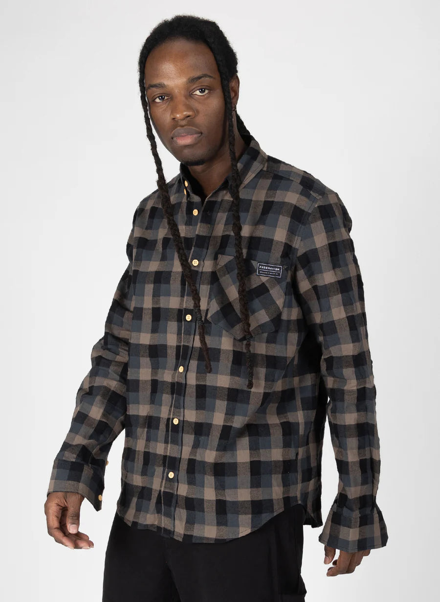 Federation Sunday Shirt Black Check