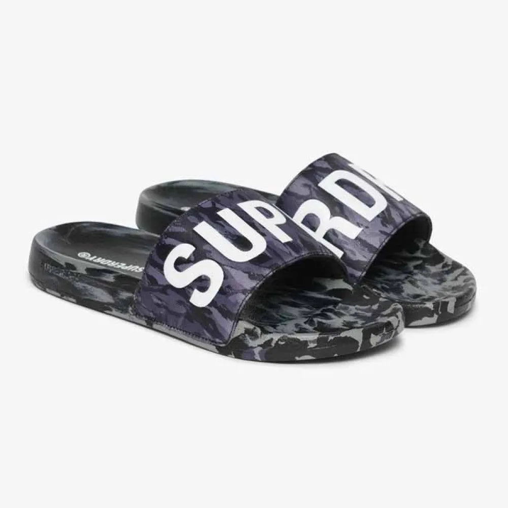 Superdry Pool Slide - Camo Dark Grey