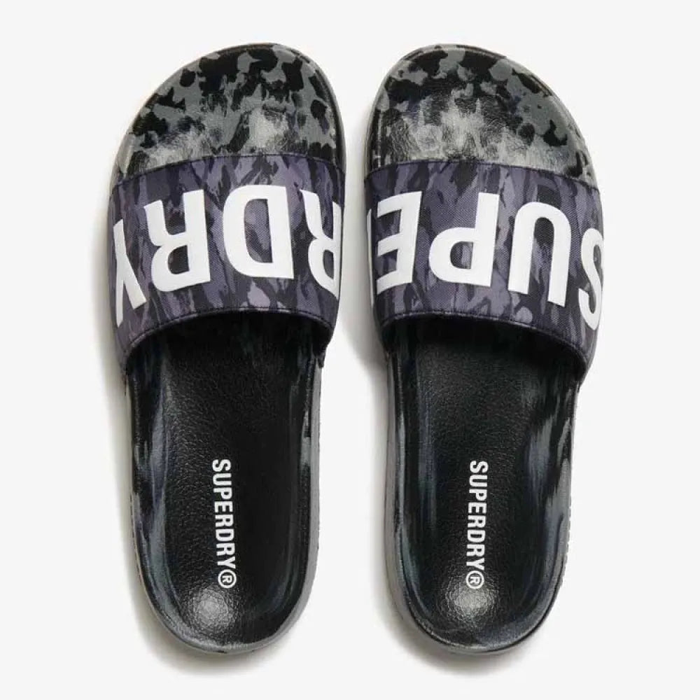 Superdry Pool Slide - Camo Dark Grey