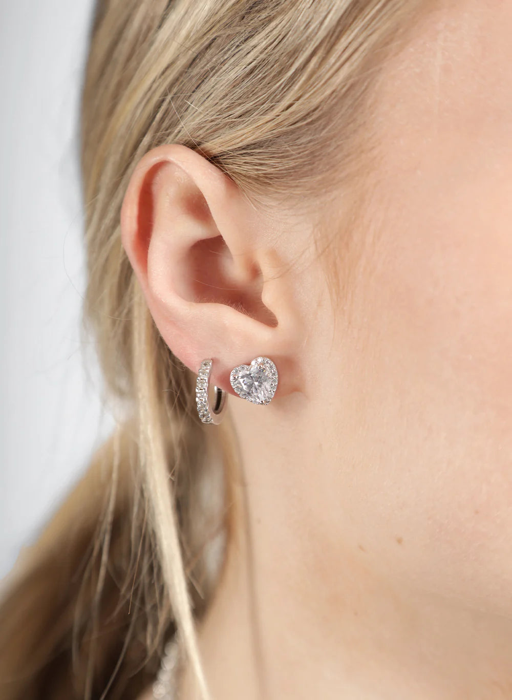 Federation Surround Clear Heart Earrings