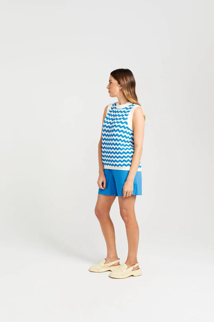 Thing Thing Squiggle Vest - Unbleached Marine