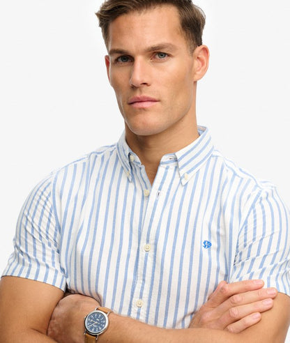 Superdry Blue Beach Strip Oxford SS Shirt