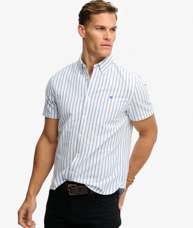 Superdry Blue Beach Strip Oxford SS Shirt