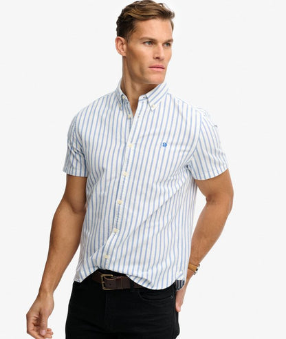 Superdry Blue Beach Strip Oxford SS Shirt