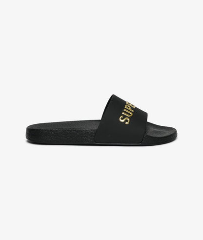 Superdry Premium Metallic Pool Slid Black/Gold