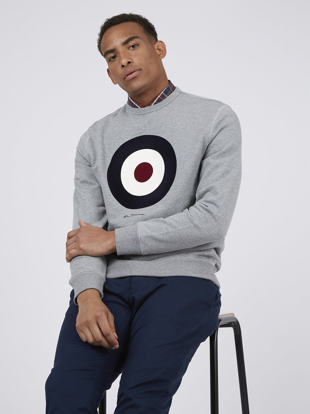 Ben Sherman Flock Target Sweat Steel