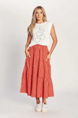 We Are The Others Gingham Asymmetrical Skirt