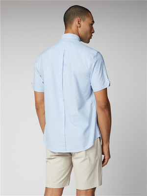 Ben Sherman Short Sleeve Signature Oxford Shirt - Sky blue