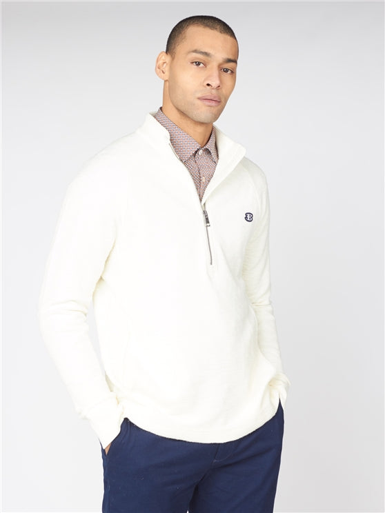 Ben Sherman loopback jersey sweat - Cream