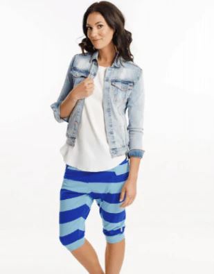 Homelee 3/4 Apartment Pants - Blue Stripe