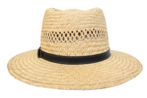Hills Hats Indiana Jones Nante Straw Hat with Leather Band