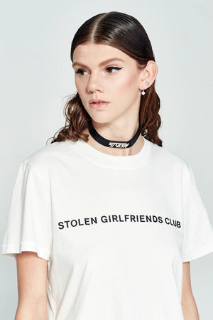 Stolen Girlfriends Club Text Logo Tee White