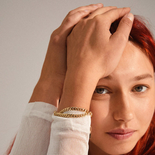 Pilgrim Blossom Recycled Curb Bracelet 2 in 1
