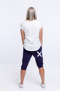 Home Lee 3/4 Apartment Pants Navy with White X