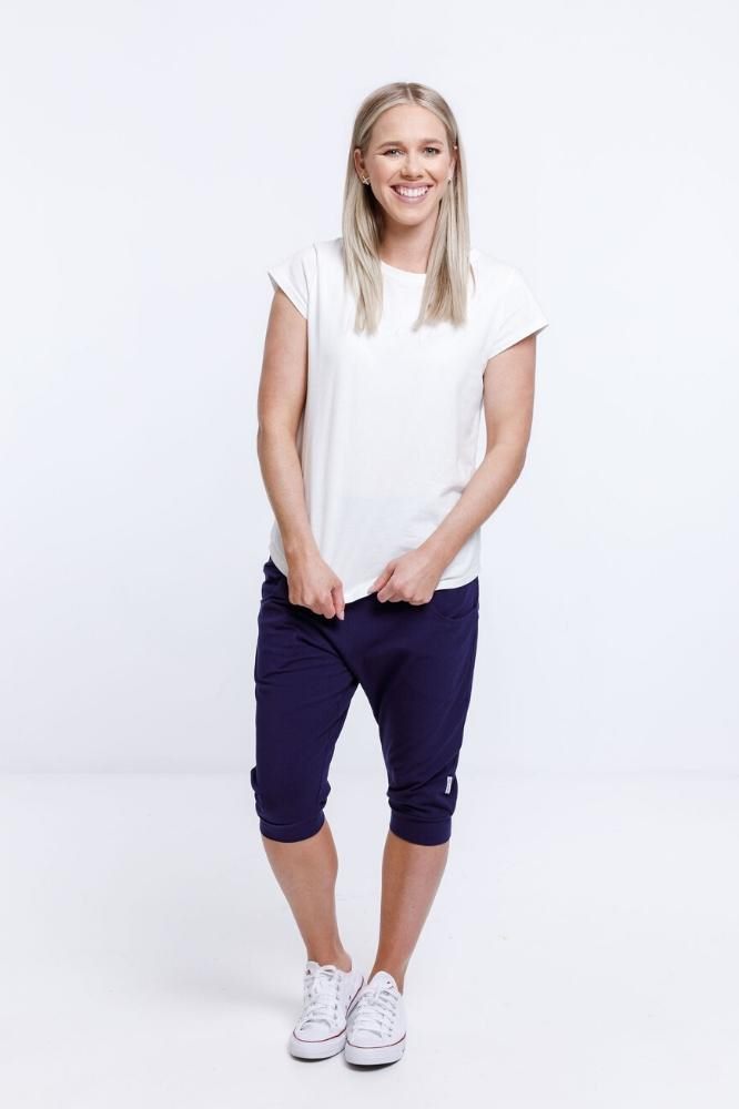 Home Lee 3/4 Apartment Pants Navy with White X