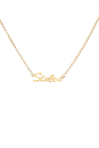 Stolen Girlfriends Club Stolen Script Necklace - Gold Plated
