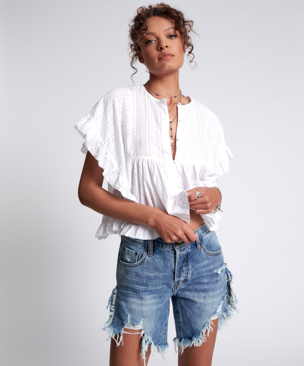 One Teaspoon Frankies Denim Shorts