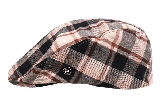 Hills Hats Healy Driving Cap in Brown Check