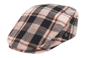 Hills Hats Healy Driving Cap in Brown Check