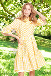 Cooper Check Club Dress in Green or Yellow