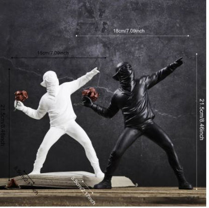 Sisters Matter - Banksy Flower Thrower Statue
