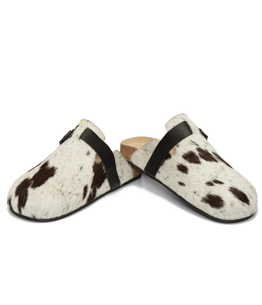 The Design Edge - Hairon Monk Slippers Cowhide Footwear