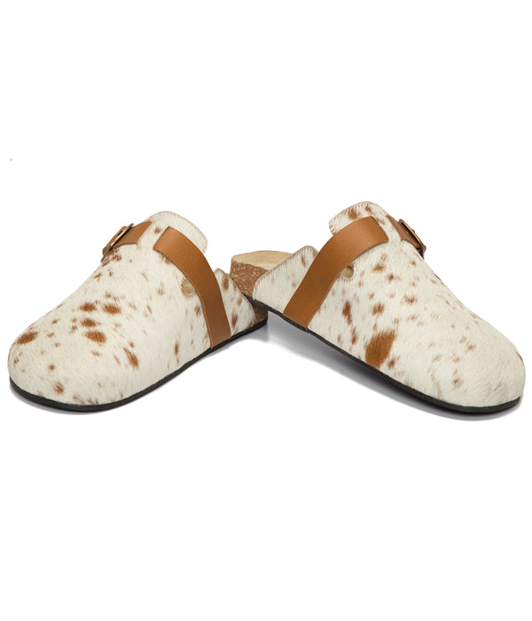 The Design Edge - Hairon Monk Slippers Cowhide Footwear