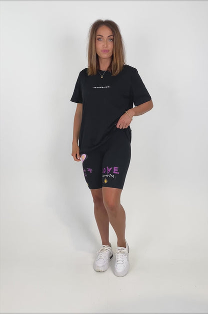 Federation Here Bike Short in Love Balloon or Black