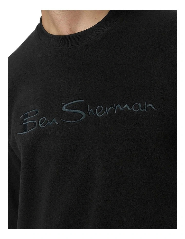 Ben Sherman Teddy Fleece Sweat in Navy or Black