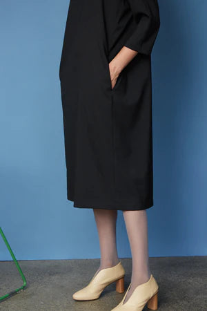 Zambesi Composed Dress in Suit Black